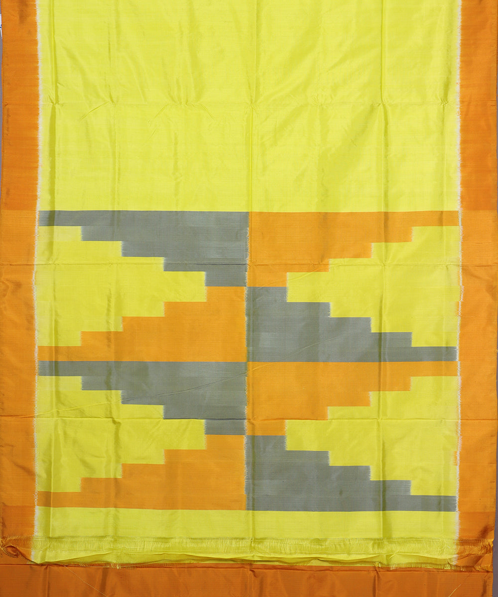 Yellow color handloom rajkot silk saree