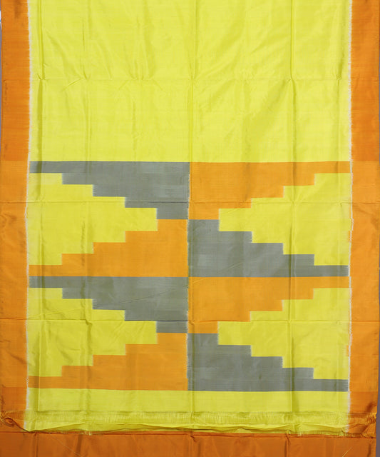 Yellow color handloom rajkot silk saree