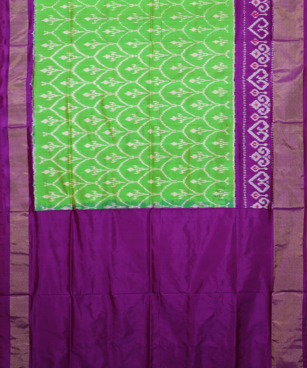 Kelly green color handloom rajkot silk saree