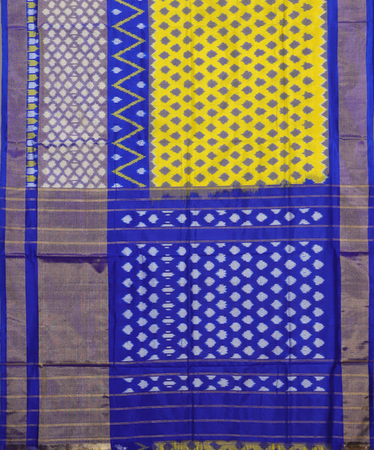 Cyber yellow color handloom rajkot silk saree