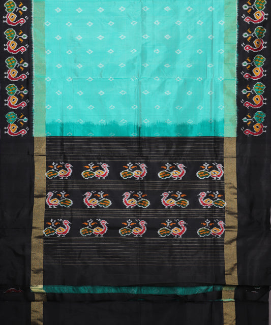 Jungle green color handloom rajkot silk saree