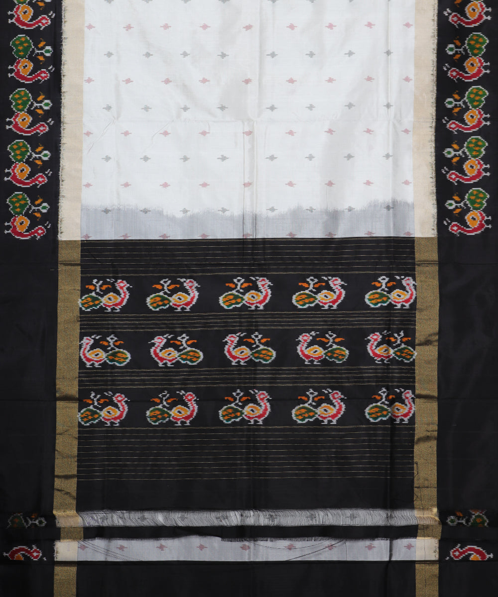 Cream color handloom rajkot silk saree