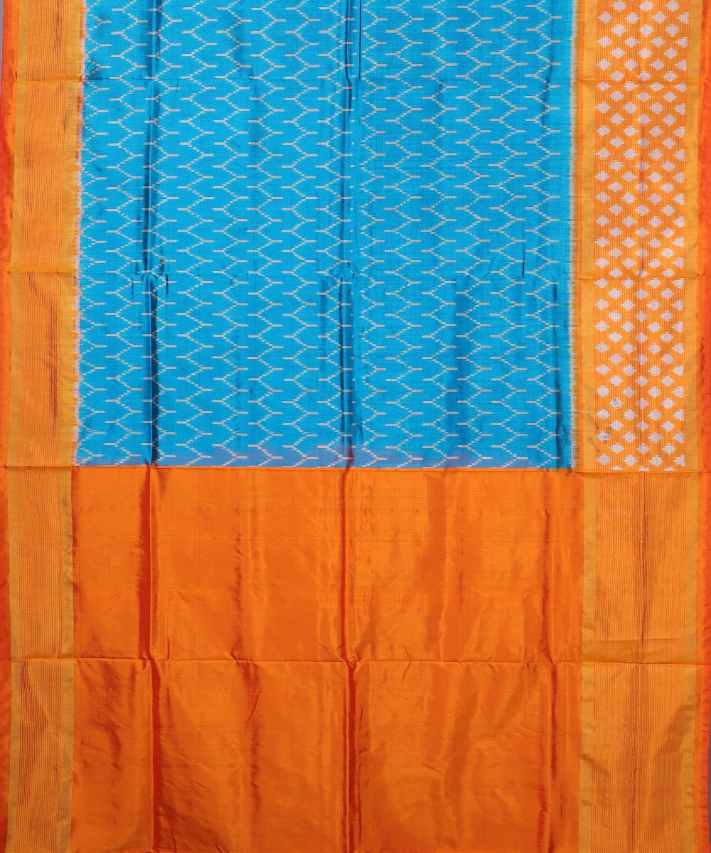 Steel blue color handloom rajkot silk saree