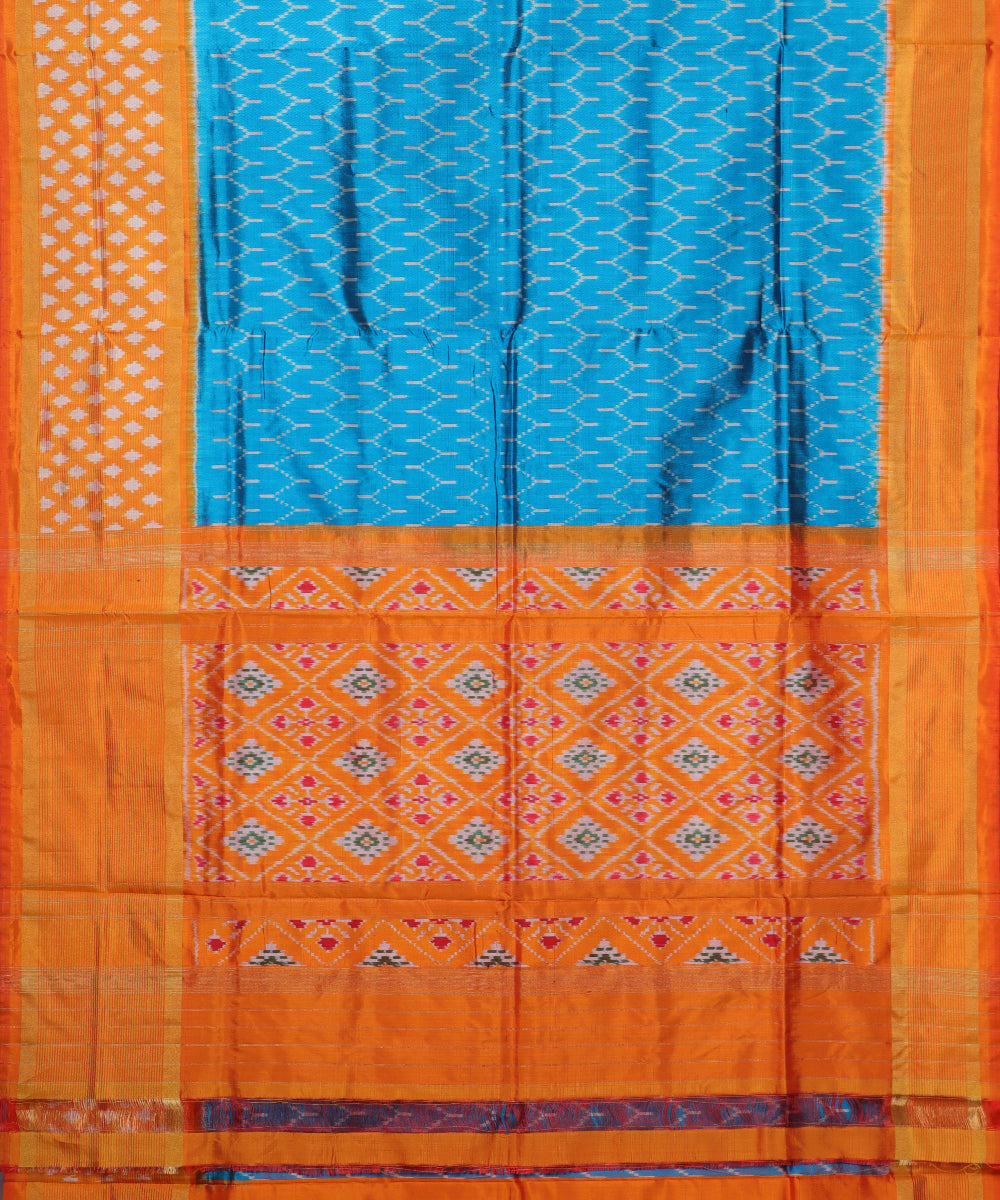 Steel blue color handloom rajkot silk saree