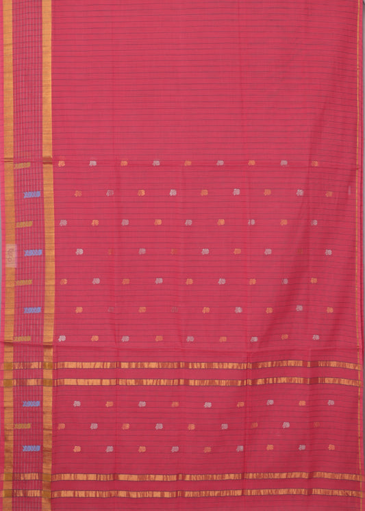 Brick pink color handloom venkatagiri cotton saree