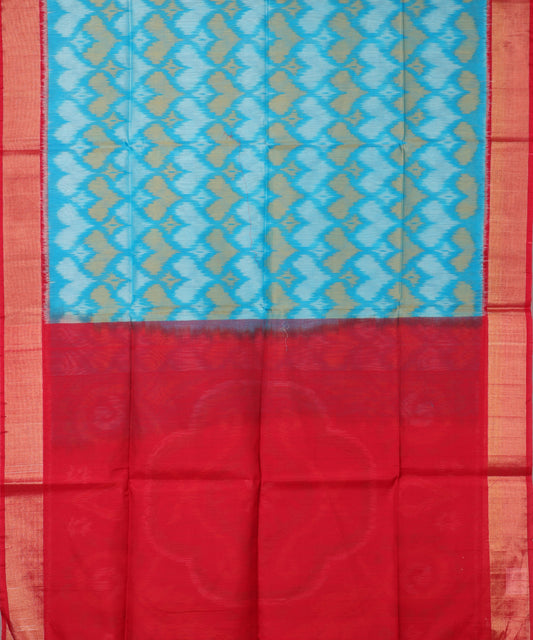 Olympic blue color handloom pochampally sico saree