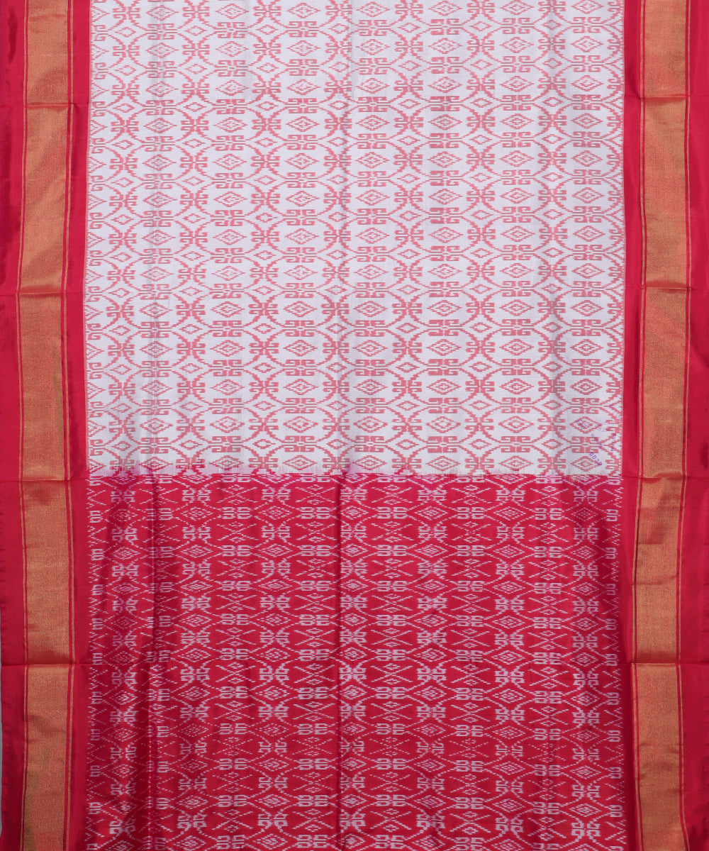 White color handloom rajkot silk saree