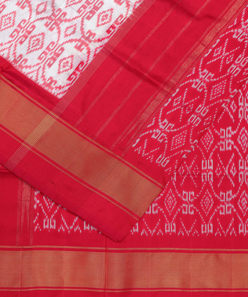 White color handloom rajkot silk saree