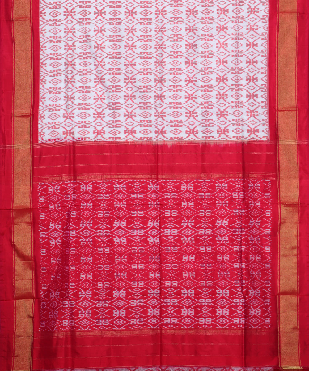 White color handloom rajkot silk saree