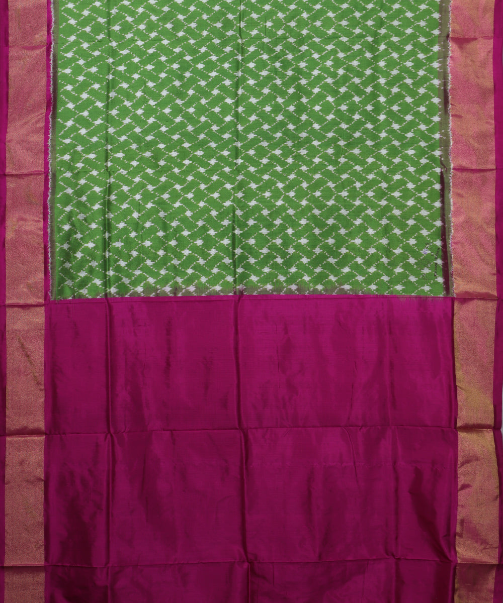 Fern green color handloom rajkot silk saree