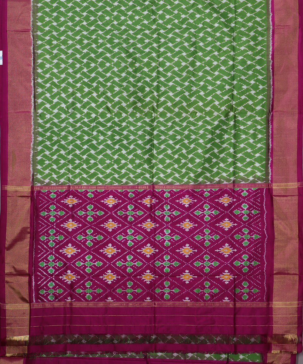 Fern green color handloom rajkot silk saree