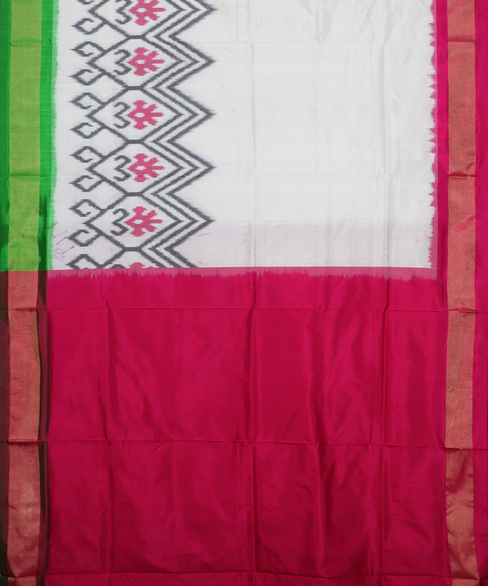 Peach color handloom rajkot silk saree