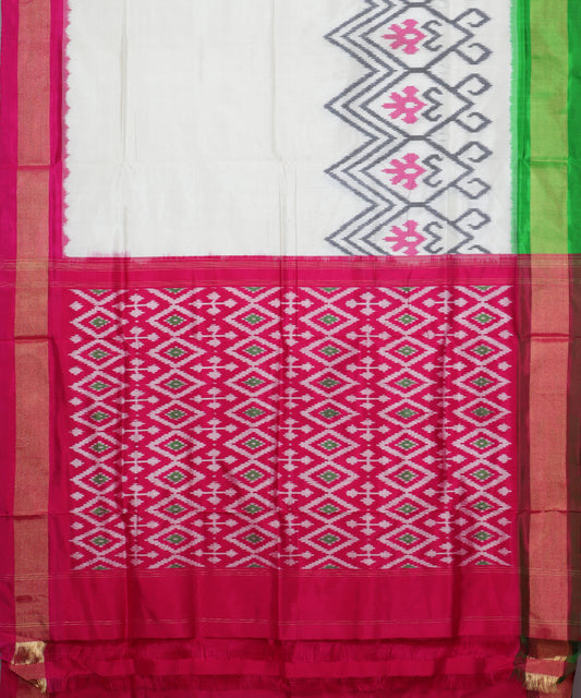 Peach color handloom rajkot silk saree