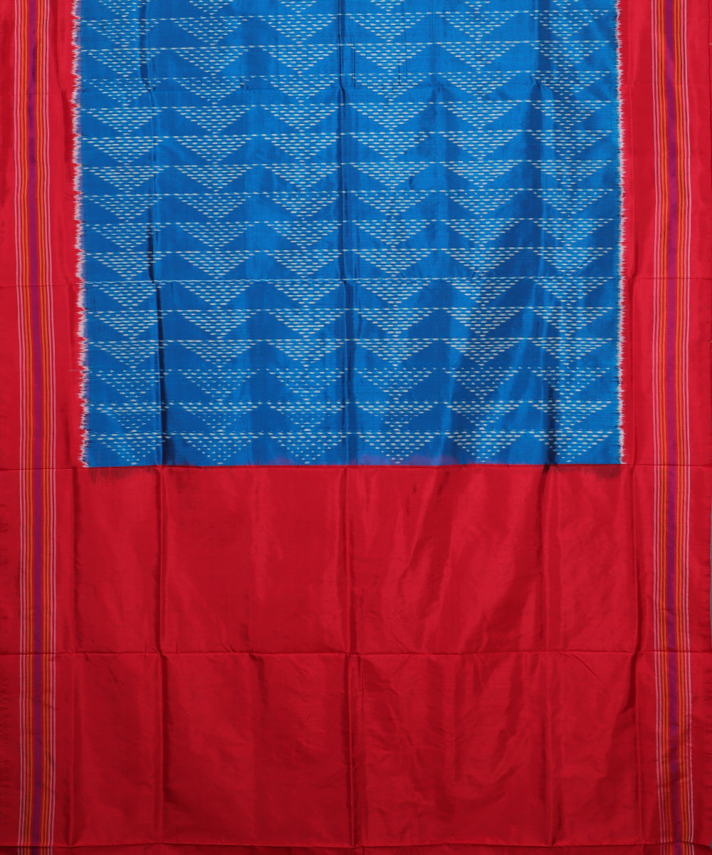 Prussian blue color handloom rajkot silk saree