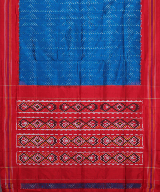 Prussian blue color handloom rajkot silk saree