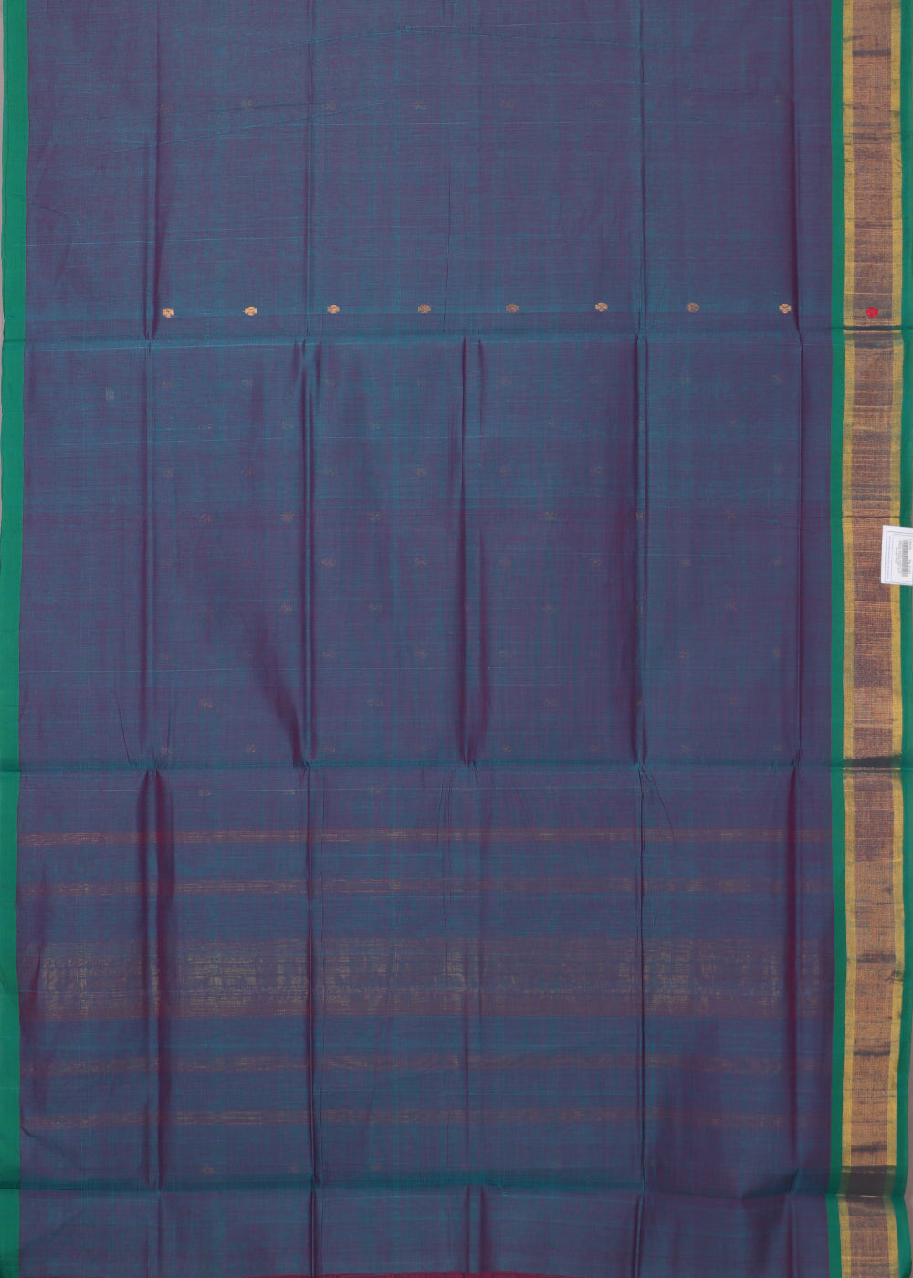 Prussian blue shade handloom venkatagiri cotton saree