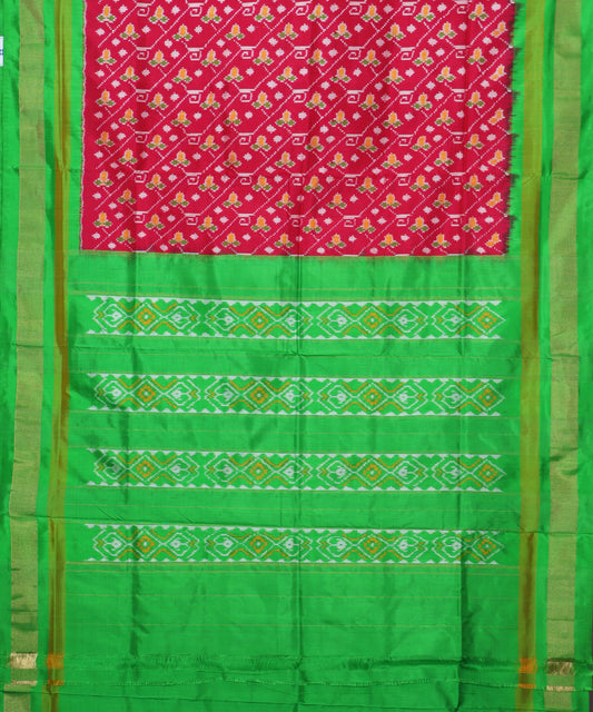 Ruby pink color handloom rajkot silk saree