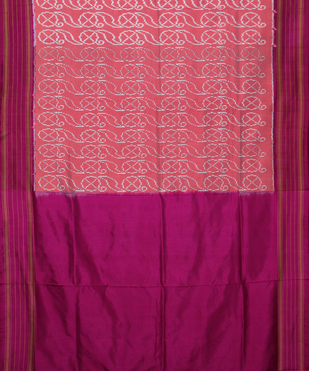 Indian red color handloom rajkot silk saree