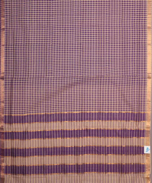Multi-color with checks handloom mangalagiri cotton saree