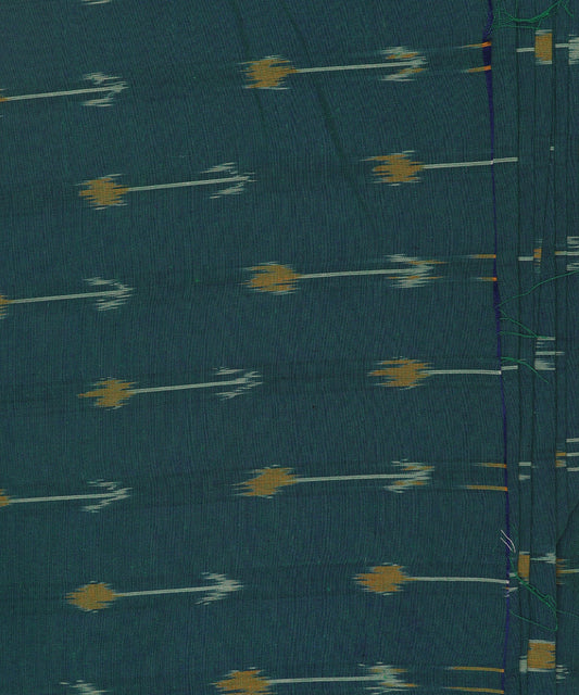 Pine green color handloom pochampally cotton material