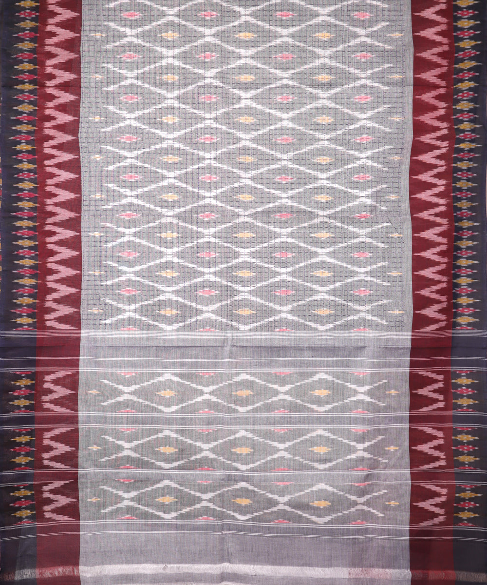 Pigeon blue color pochampally mercerised muthyampet cotton saree