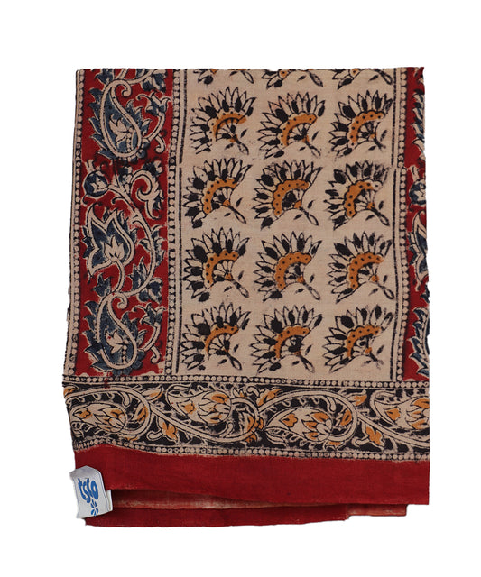 Beige handloom Kalamkari lungies