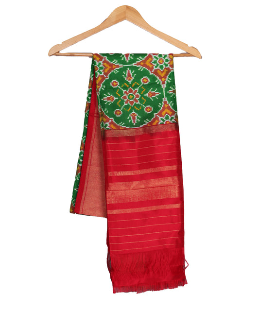 Forest green handloom silk dupatta