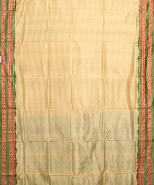 Banana yellow color handloom Narayanpet silk saree