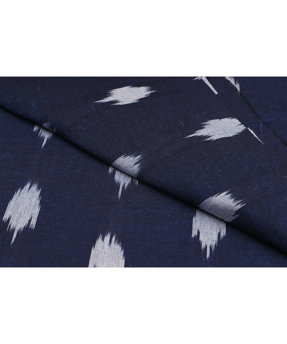 Denim blue color handloom pochampally cotton material