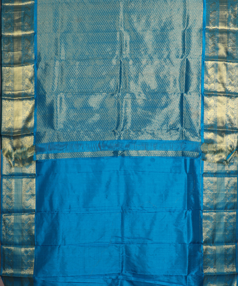 Sapphire blue color handllom ramappa silk saree