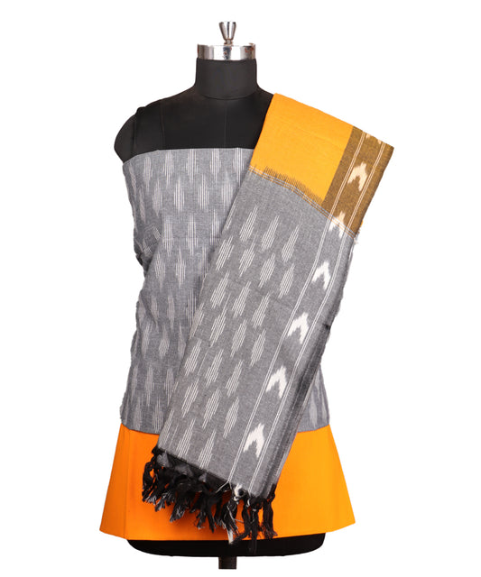 Gray color handloom pochampally punjabi suit