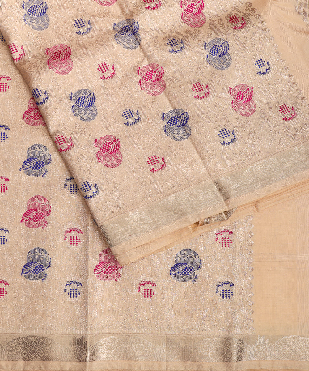 Peach handloom pitambari silk saree