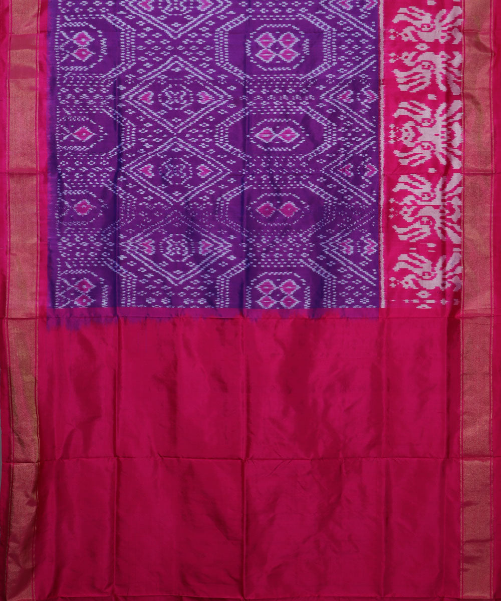 Grape violet color handloom rajkot silk saree