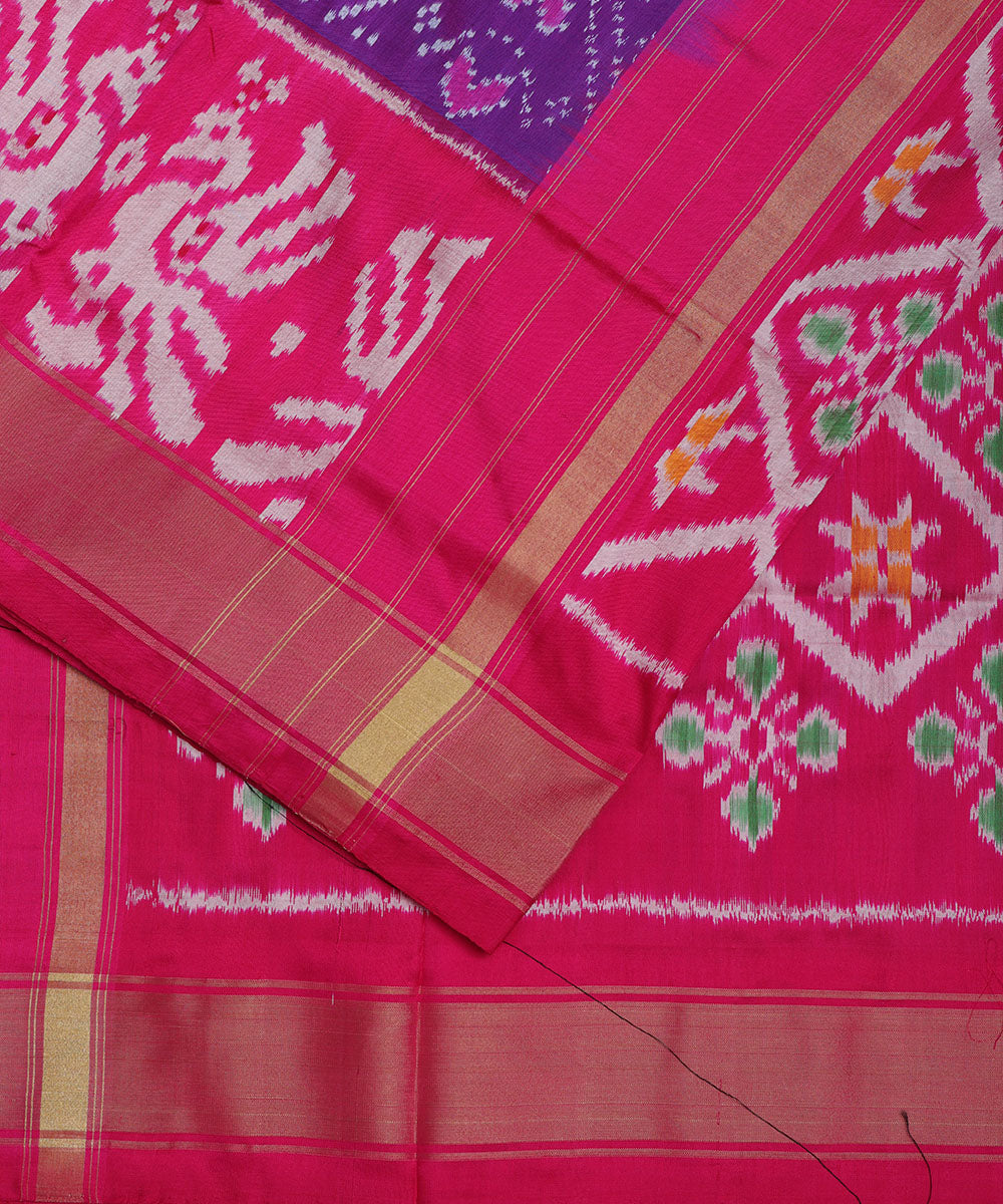 Grape violet color handloom rajkot silk saree