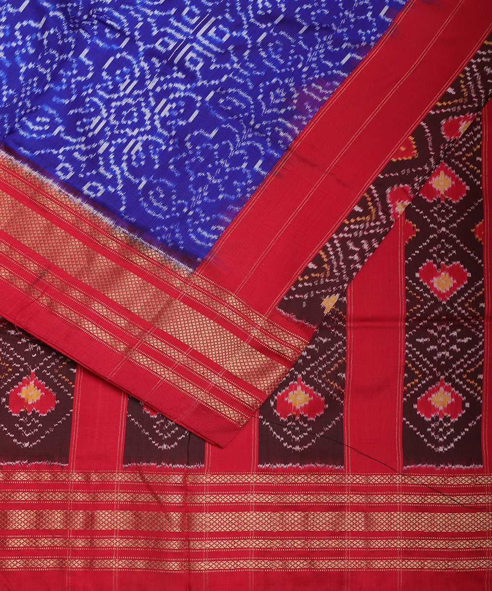 Navy blue color handloom rajkot silk saree