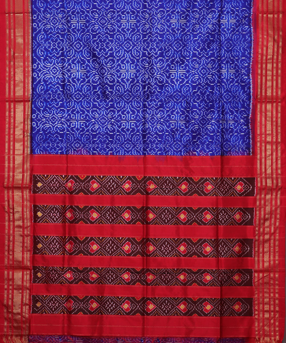 Navy blue color handloom rajkot silk saree