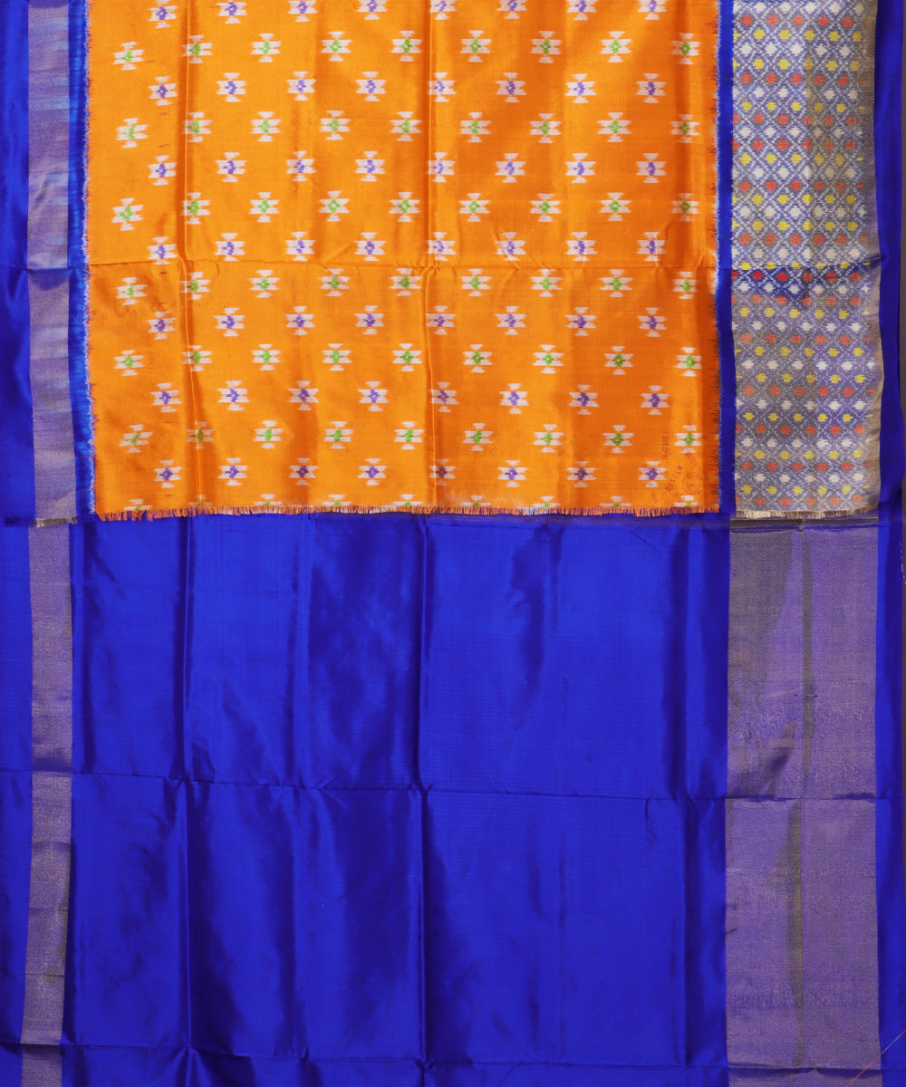 Pumpkin orange color handloom rajkot silk saree