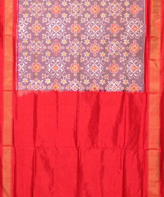 Pigeon blue color handloom rajkot silk saree