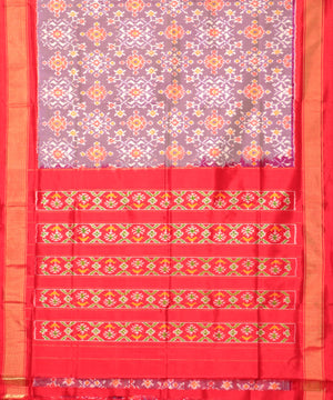 Pigeon blue color handloom rajkot silk saree