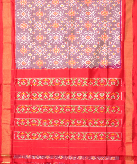 Pigeon blue color handloom rajkot silk saree