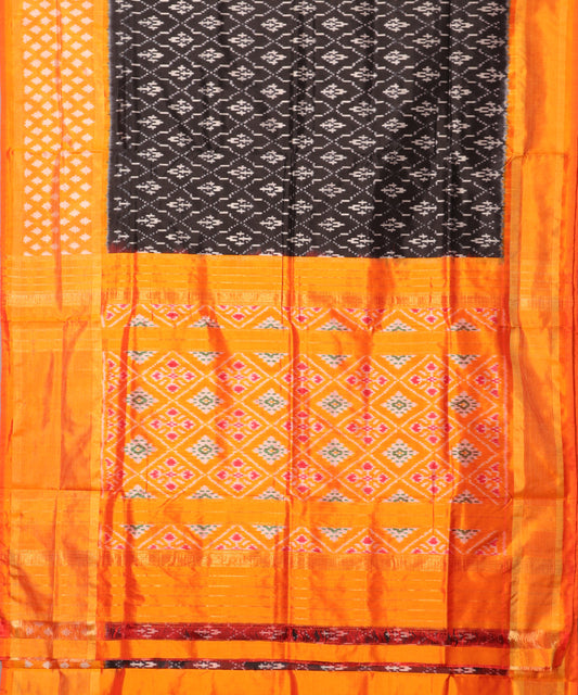 Black color handloom rajkot silk saree