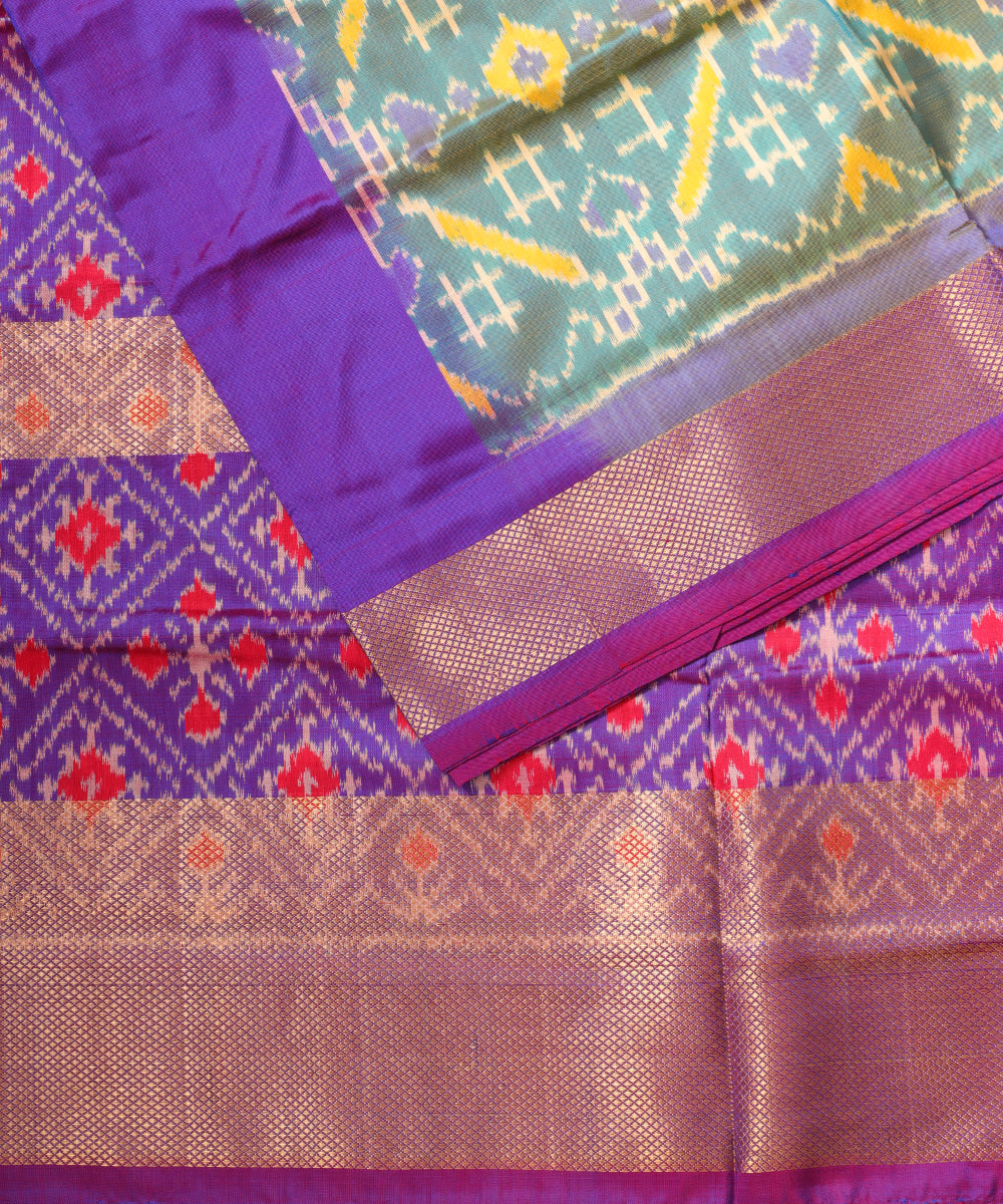 Multi-shade handloom rajkot silk saree