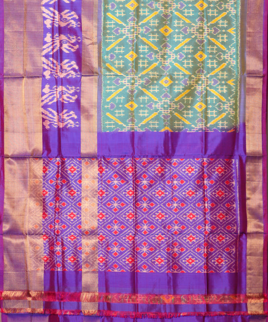 Multi-shade handloom rajkot silk saree