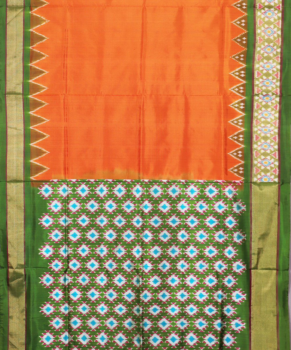 Multi-shade handloom rajkot silk saree