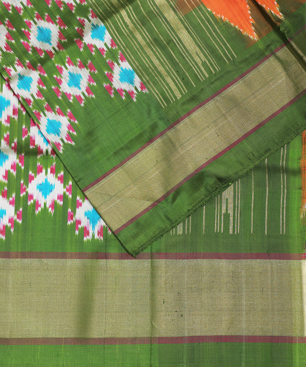 Multi-shade handloom rajkot silk saree