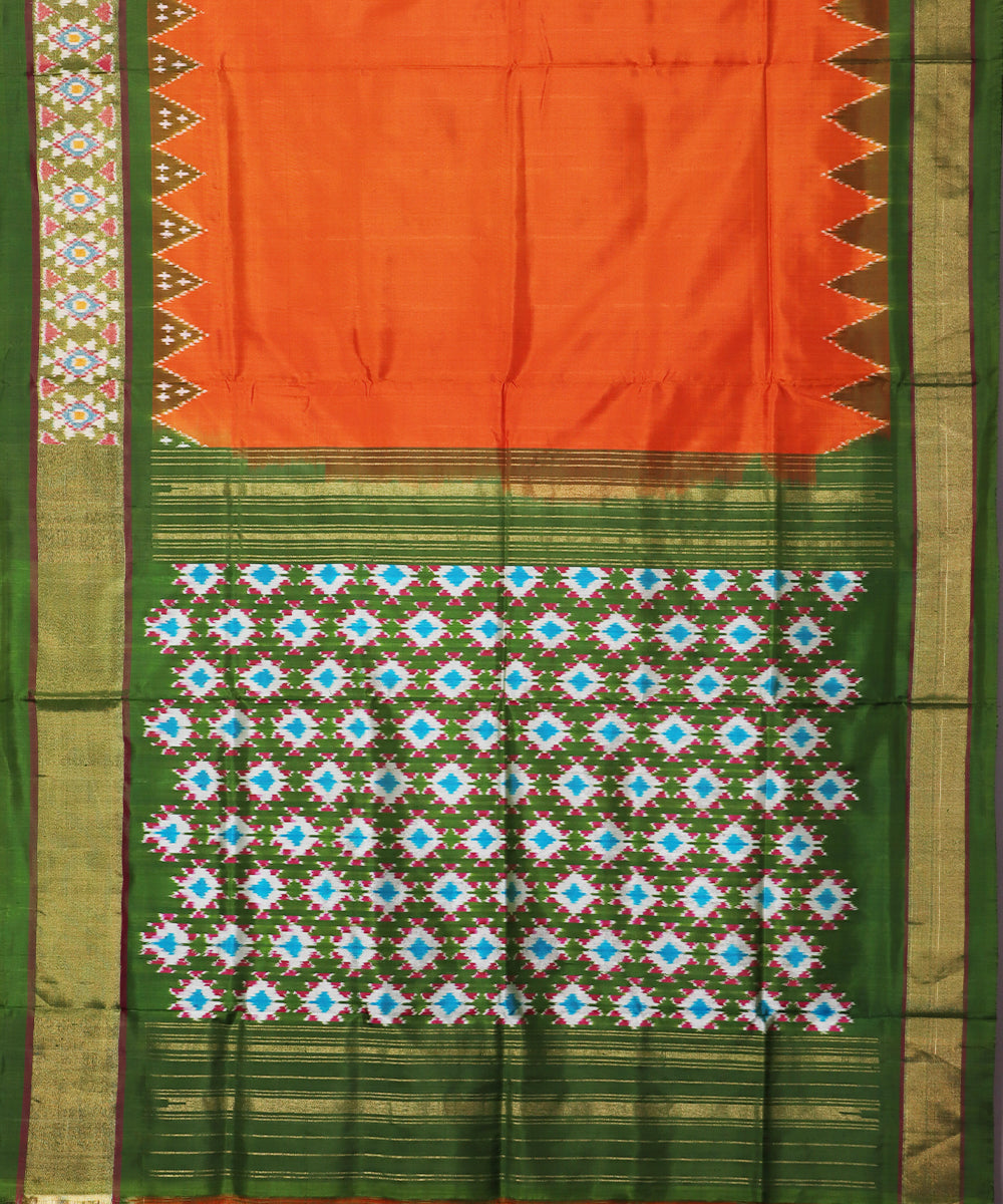 Multi-shade handloom rajkot silk saree