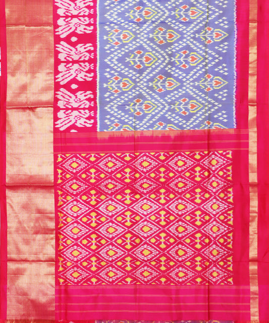 Multi-shade handloom rajkot silk saree