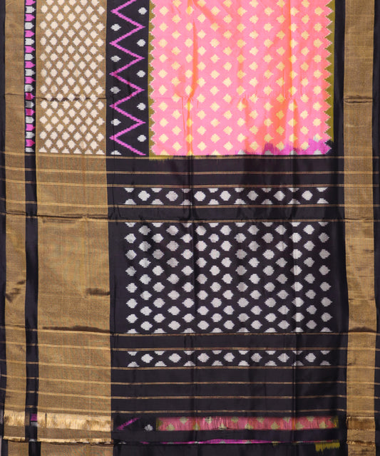 Multi-shade handloom rajkot silk saree