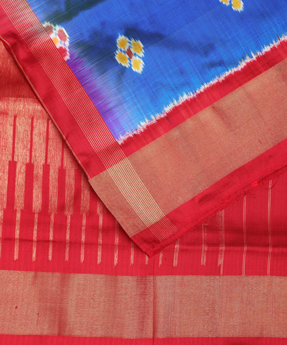 Blue color handloom rajkot silk saree