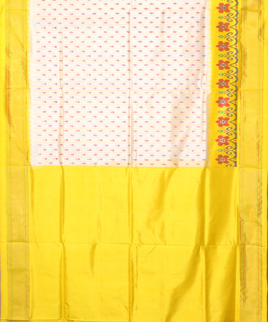 Cream color handloom rajkot silk saree